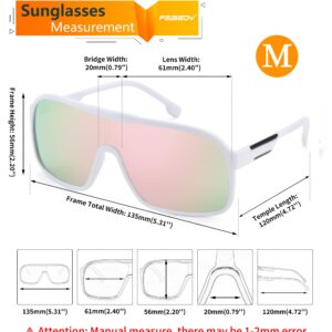 FEISEDY Fashion Polarized Sunglasses Oversized One Piece Reflective Lens Sports Sun Glasses B0122