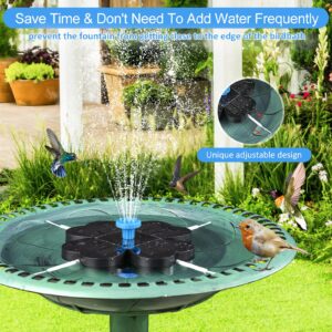 3.5W Solar Fountain, Solar Bird Bath Fountains Pump with Flower Panel, Solar Water Fountain Outdoor with 8 Nozzle & 4 Fixer for Garden, Pond, Pool