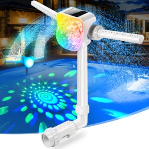 pool fountain with solar pool light show,adjustable dual spray sprinkler pool fountain for inground pool waterfall,swimming pool water fountain,fun pool waterfall sprayer for pool cooling fountain