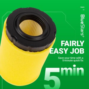 BlueStars 796031 Air Filter with 797704 Foam Pre-cleaner - For BS 992376 590825 591334 594201 John Deere MIU14395 D100 Husqvarna YTH24V48 YTH22V46 Lawn Tractor Lawn Mower Air Cleaner Element (4 packs)