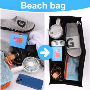 Mity rain Felt Insert Bag Organizer for Bogg Bag, Beach Bag Accessories Inserts Compatible with Original X Large Simply Southern Tote Bag, Bag Organizer Liner with Zipper for Bogg Bag Accessories