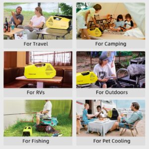 Portable Air Conditioner for Camping, EnjoyCool 2380BTU Camping Tent Air Conditioner, 240W Low Power Consumption AC Outdoor Air Conditioner, Portable AC for Camping Tent,RVs,and Travel