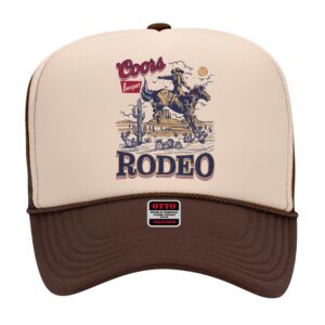 TRENDSNIPERS The Banquet Rodeo Trucker Hat - Premium Snapback for Men and Women - Cowgirl Western Beer Country Trendy (US, Alpha, One Size, Brown/Tan)