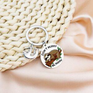 Ikacvb Cute Sloth Keychain Funny Sloth Gifts For Women Girls Sloth Lovers Birthday Gift Novelty Sloth Animal Keychain Gift Jewelry Small Sloth Party Favors Charm Car Key Chain Gifts