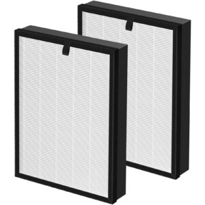 400 air purifier replacement filter hepa filter compatible with 400 air purifier, 3-in-1 hepa with activated carbon filter attach 99.97% of pet dander, smoke, pollen, 2 pack