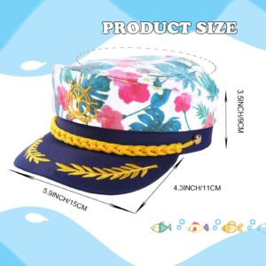 YCHRLSO Captain Hats - Pink Flower Yacht Hat Adjustable Sailor Hat Costume Cap for Men Women