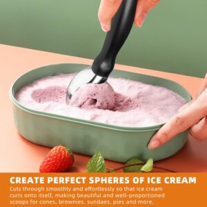 EWPJDK Ice Cream Scoop with Comfortable Grip Handle, Heavy Duty Stainless Steel, Perfect Shape Scoops, Ice Cream Scooper (Black)