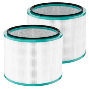 fil-fresh 2-pack hp01 hp02 replacement filter kit, compatible with dyson hp01/hp02/dp01 air purifier, h13 true hepa filters and activated carbon, replace 968125-03