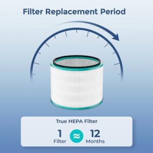 Fil-fresh 2-Pack HP01 HP02 Replacement Filter Kit, Compatible with Dyson HP01/HP02/DP01 Air Purifier, H13 True HEPA Filters and Activated Carbon, Replace 968125-03