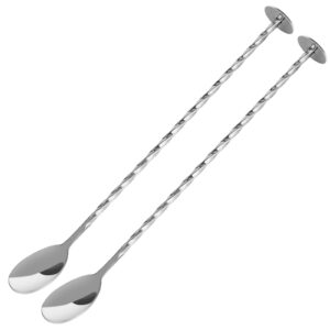 zpufaw 2pcs mixing spoons 10-inch cocktail mixing stirrers bartender kits bar tools drink stirrer bar spoons