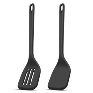 nilehome silicone spatula set, high heat resistant bpa-free premium food grade rubber spatulas, stainless steel handle coated with silicone one piece seamless design for scraping, baking, cooking