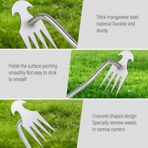 Weed Puller Tool,Portable Garden Weeder Tool,2024 New Manganese Steel Weeding Tools,For Hand Weeder Puller for Vegetable Gardening Backyard Farm Planting & Uprooting Weeding Tool (Rubber Handle)