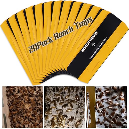 20 Pack Roach Traps, Cockroach Traps Indoor Home, Glue Roach Traps, Child & Pets Safe(Upgrade Recipe)