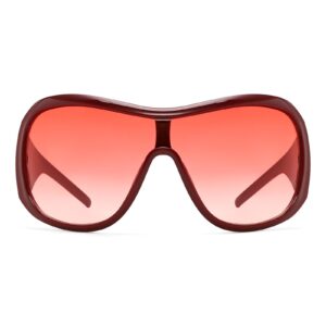 BOTEN Red Oversized Sunglasses For Women Men, Big Tinted Funky Wrap Around Sunglasses Rave Cool Shield Shades Glasses