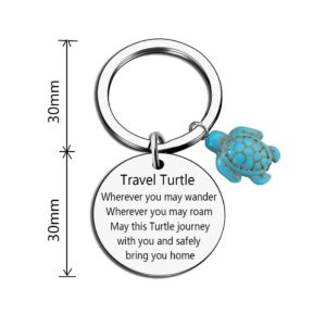 Meimimix Travel Turtle Keychain Wherever You May Wander Good Luck Charm Jewellery for Family Friends