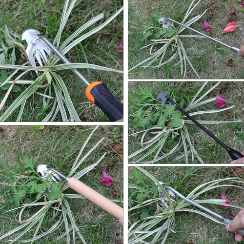 Weed Puller Tool,Portable Garden Weeder Tool,2024 New Manganese Steel Weeding Tools,For Hand Weeder Puller for Vegetable Gardening Backyard Farm Planting & Uprooting Weeding Tool (Rubber Handle)