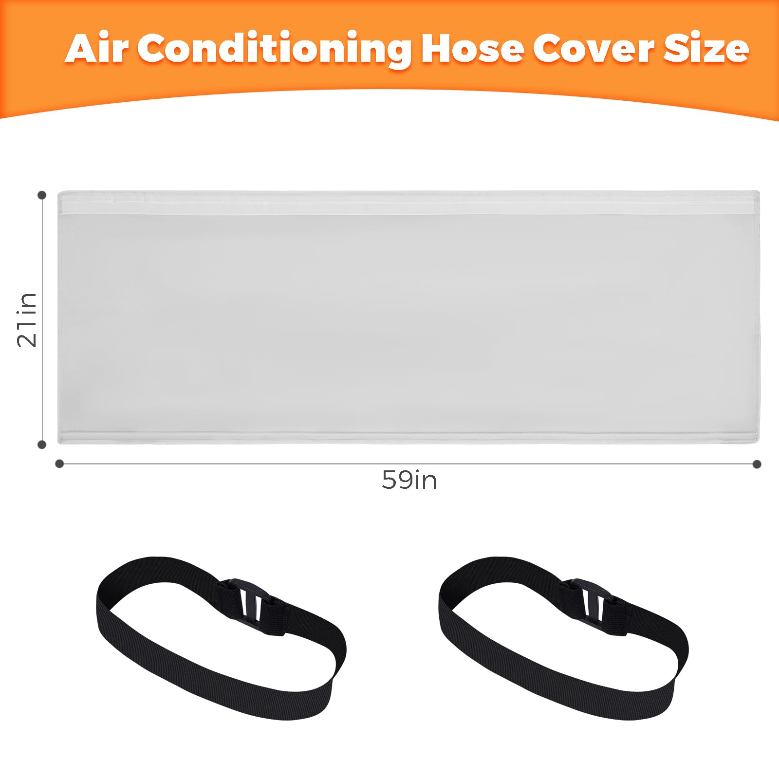 Ziopetru Portable Air Conditioner Hose Cover, Flexible and Thick Gray Insulated AC Hose Cover, Fits 5 Inch & 5.9 Inch Diameter Exhaust Hoses