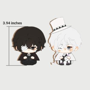 CALEMBOU Anime Plush Keychain for Backpack, 4" Cute Chibi Plush Figure Key Chain Anime Charms, Dazai Chuuya Gogol Plush for BSD Fans (Nikolai Gogol)