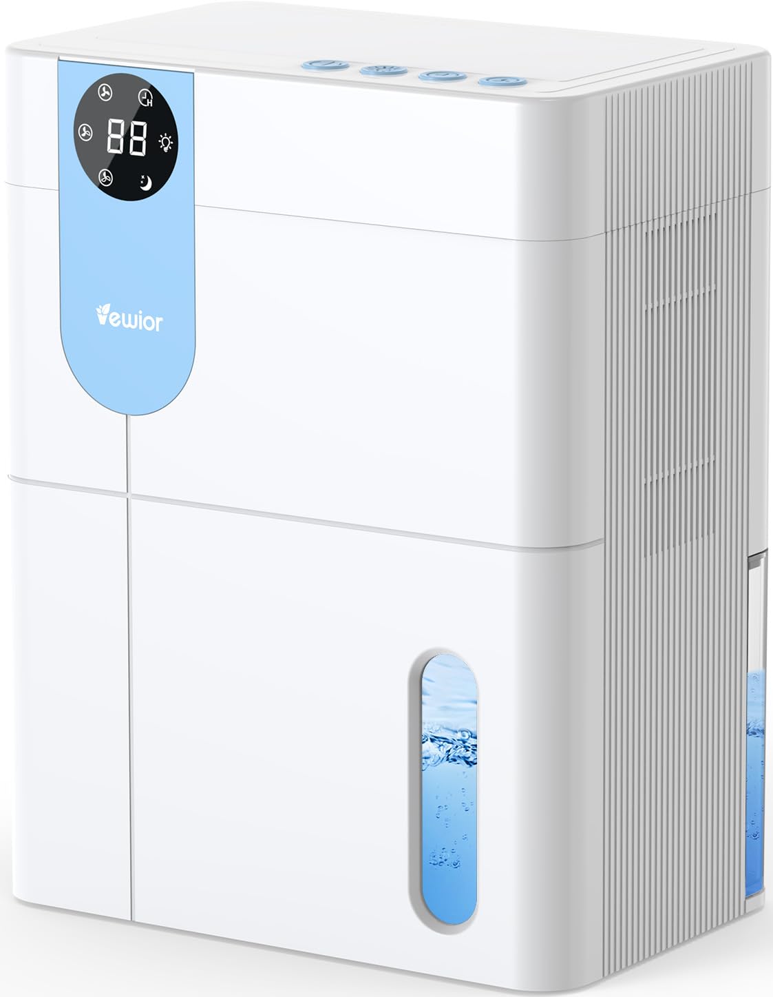 Dehumidifier, VEWIOR 152 OZ Dehumidifiers for Home, Quiet Dehumidifier for Basement with Large Water Tank, Dehumidifiers for Bathroom Bedroom RV Closet with Auto Shut Off and Night Light