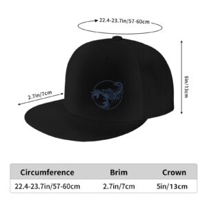 ZKLCRYTR Scorpion Baseball Cap Snapback Trucker Hat for Men Women Flat Bill Hats Black