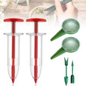 6 pcs mini seed spreader, 2024 new mini sowing seed dispenser, small seed planter tool, manual seedlings dibber and widger set, seed sower spreader handheld for tiny seeds (set b)