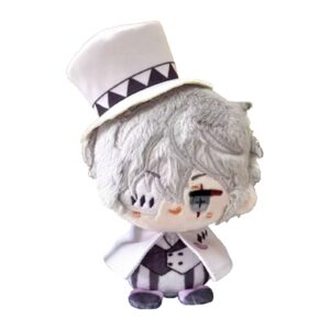 calembou anime plush keychain for backpack, 4" cute chibi plush figure key chain anime charms, dazai chuuya gogol plush for bsd fans (nikolai gogol)