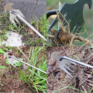 Weed Puller Tool,Portable Garden Weeder Tool,2024 New Manganese Steel Weeding Tools,For Hand Weeder Puller for Vegetable Gardening Backyard Farm Planting & Uprooting Weeding Tool (Rubber Handle)