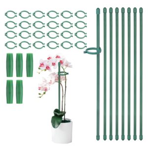 plant stakes, 20pcs plant support sticks adjustable length orchid stakes garden stake pole with clips suit for potted tomato rose amaryllis vegetables and indoor plants