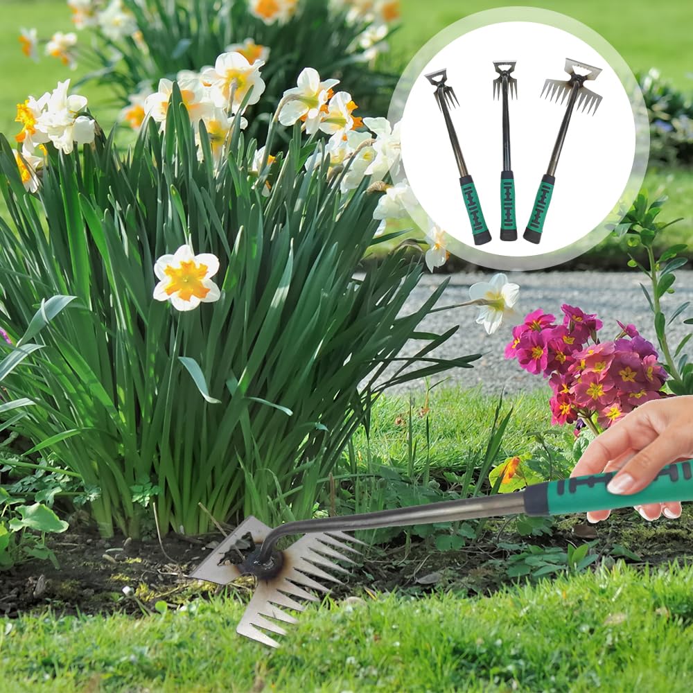 Gardening Hand Weeder Tools, 2024 New Weeding Artifact Uprooting Weeding Tool, Durable Manganese Steel Hand Weeder Tool, Manual Multifunctional Weeders Gardening Tools for Yard and Garden (5 Tines)