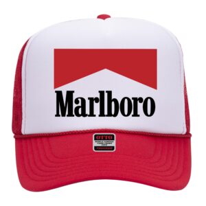 marl boro original trucker hat - premium snapback for men and women - cowboy racing vintage trendy beer (us, alpha, one size, red/white)