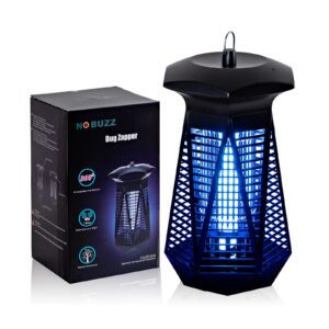 nobuzz bug zapper outdoor indoor, 4200v 18w electric mosquito zapper, fly traps, fly zapper, ipx6 waterproof mosquito killer for home patio office courtyard