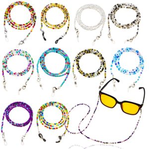 nudurom 12pcs boho glasses strap for women,colored beaded eye glasses chains,women face mask lanyard anti-lost,eye glasses holders around neck handmade chain for women men kids eyeglass sunglasses