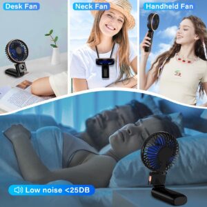 Portable Handheld Fan, 5200mAh Portable Fan Rechargeable, 180° Foldable Small Mini Hand Held Fan, Max 22 HRS Working, 6 Speeds, LED Display, Quiet Personal Battery Powered Hand Fan for Travel/Outdoor