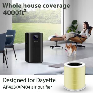 DAYETTE AP403/AP404 WiFi Replacement H13 HEPA Air Purifier Filter, Designed for Pet Allergy