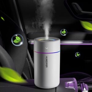 Portable Mini Humidifier, Colorful, Cool Mist, USB Powered. Perfect for Bedroom, Office & Car (White)