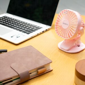 Handheld Fan, Portable Mini Fan in 5 Speeds Adjustable, Personal Fan Digital Display, USB Rechargable Small Fan with Base for Indoor Office Outdoor Home Travel (Blue)