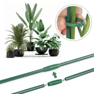 Plant Stakes, 20PCS Plant Support Sticks Adjustable Length Orchid Stakes Garden Stake Pole with Clips Suit for Potted Tomato Rose Amaryllis Vegetables and Indoor Plants