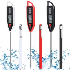 copkim waterproof food thermometer with long probe digital meat thermometer for water, liquid, candle and cooking instant read thermometer for kitchen bbq grill candy (vivid style)