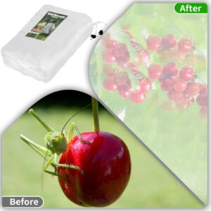 KEOHOLI Large 2 Packs Fruit Tree Netting Bags with Zipper and Drawstring, Insect Bird Barrier Netting Plant Covers for Fruit Vegetable Trees, Bushes,Flower in Garden (8 * 8ft)