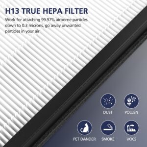 HY4866 Filters Compatible with MORENTO HY4866, WESTHEY HY4866, YIOU M1 Air Purifi-er, 3-in-1 H13 Ture HEPA Replacement Filters (Includes4 Pack Pre-filter) Enhanced Version HY4866 Replacement Filter