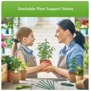 Plant Stakes, 20PCS Plant Support Sticks Adjustable Length Orchid Stakes Garden Stake Pole with Clips Suit for Potted Tomato Rose Amaryllis Vegetables and Indoor Plants