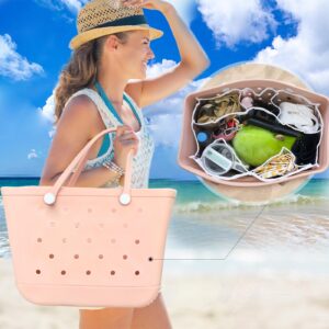 TROYSINC Clear Beach Bag Organizer Accessories Compatible with Bogg Bag X Large Size, Insert Divider Pouch Zipper for Bags, 5 Pocekets, Original Your Bag and Divide