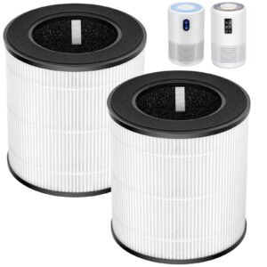 B-D02L Air Purifier Replacement Filter, Compatible with MOOKA and KOIOS B-D02L Air Purifiers, VEWIOR B-D02U Air Purifier, 3-in-1 H13 True HEPA Air Filter for B-D02L and B-D02U Air Purifiers, 2 Pack