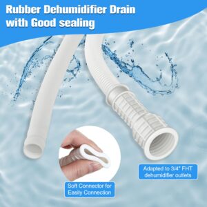 Saillong Patent Pending Dehumidifier Drain Hose, Flexible Universal Drain Hose with Cuttable Rubber Adapter and Connect Clamp, Hose Replacement for Dehumidifiers, Air Conditioners(13 Feet)