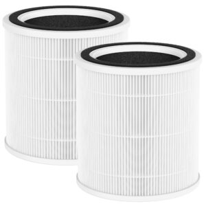 2 pack ac400 replacement filter compatible with purivortex ac400 air cleaner purifier, 3-in-1 h13 true hepa technology high efficiency, white