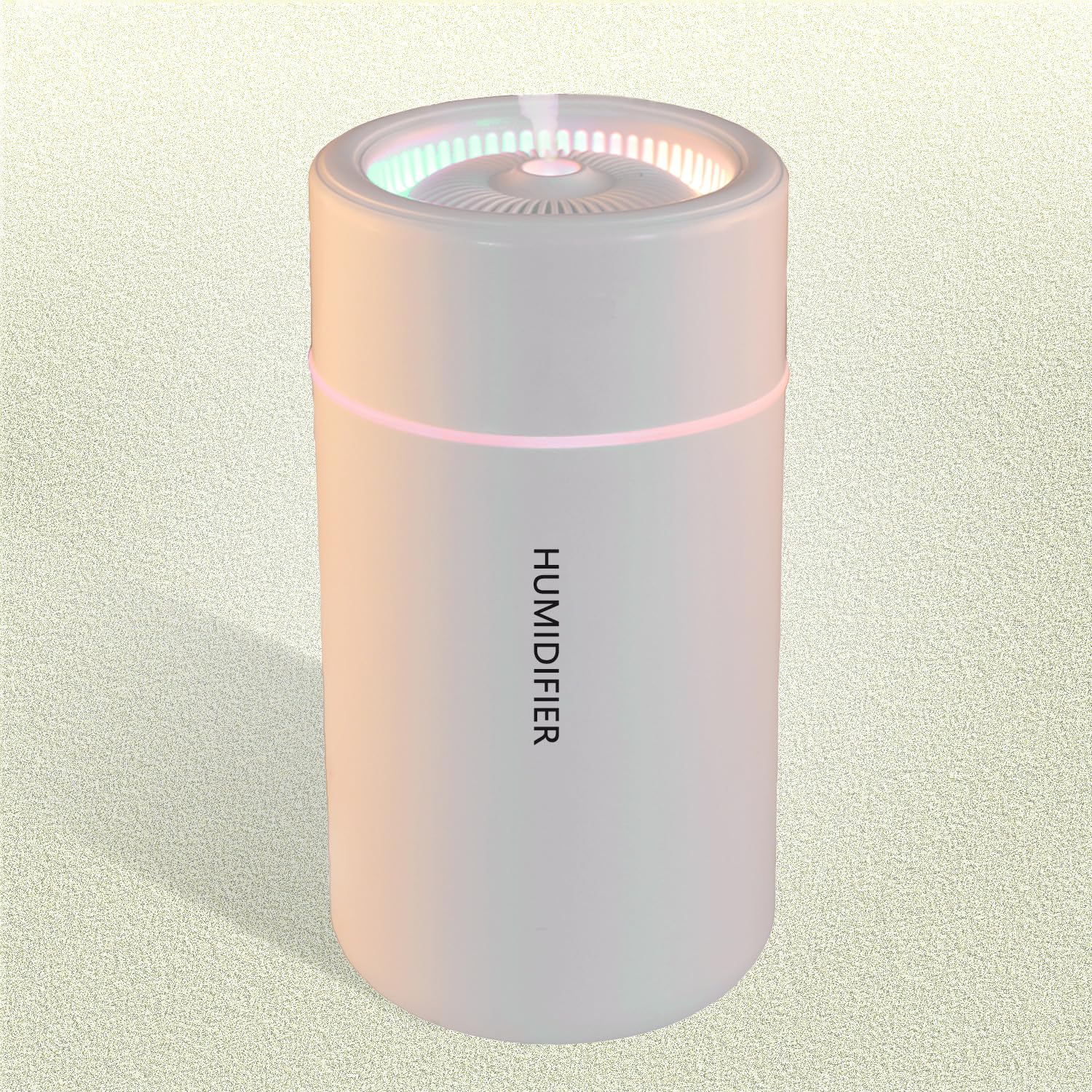 Portable Mini Humidifier, Colorful, Cool Mist, USB Powered. Perfect for Bedroom, Office & Car (White)