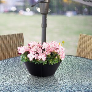 EBaokuup Umbrella Planters - Half Circle Planter Pots with Umbrella Hole - Flower Planters Pots Container for Indoor Outdoor Garden Home Plants (1 PCS)