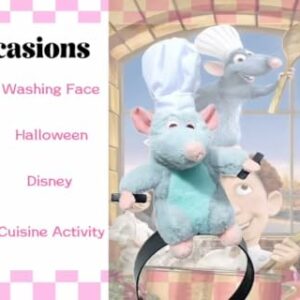 Fantasyer 2PCS Ratatouille Plush Headband Women Cute Funny, Ratatouille Hairband Clip Grabs Hair Costume Headwear Headband for Washing Face, Ratatouille+ratatouille