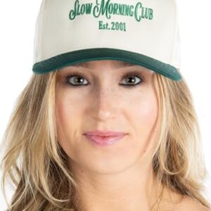 Two Tone Vintage Snapback Hat - Slow Morning Club - Forest/Beige