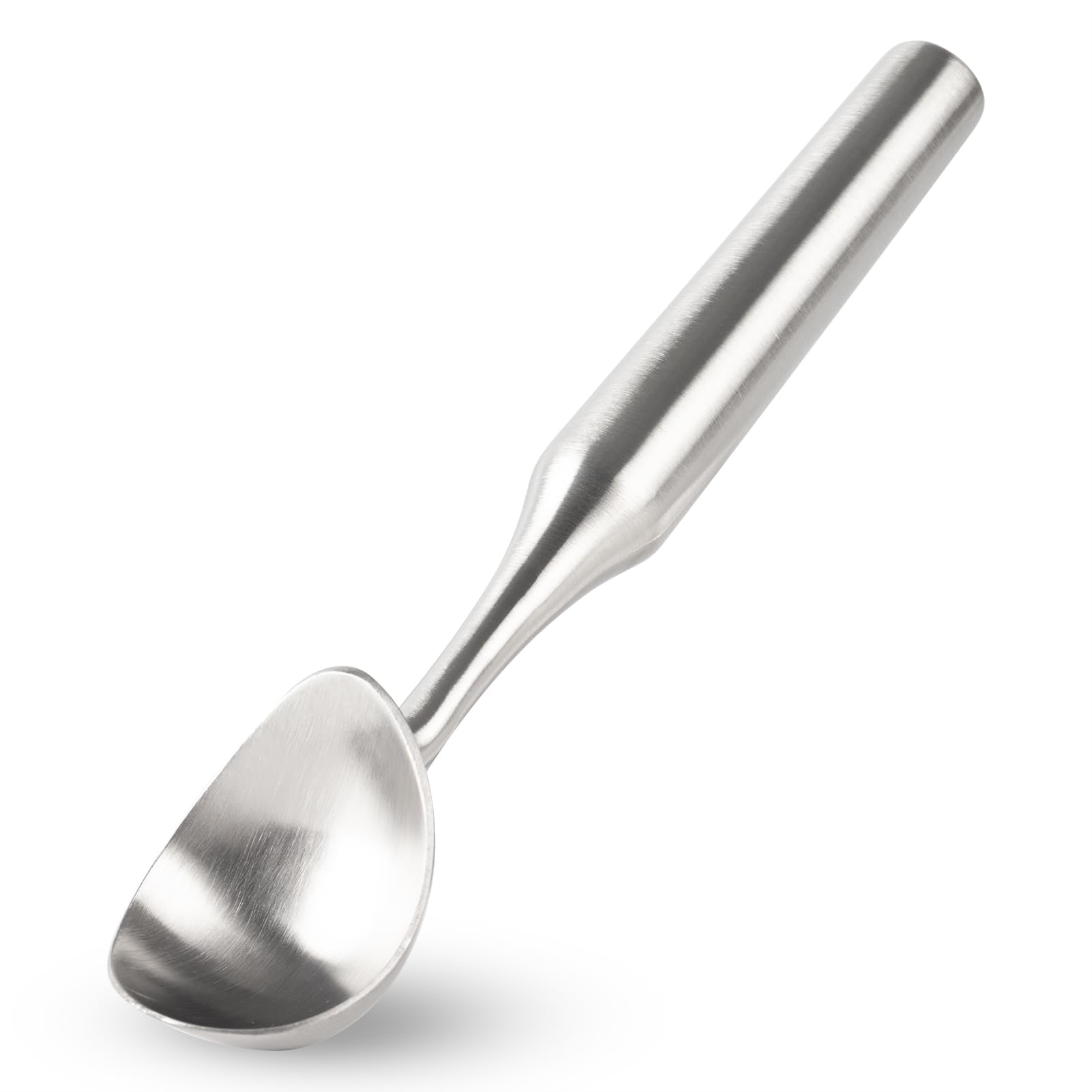 OYV Stainless Steel Ice Cream Scoop, Ergonomically Designed Handle for Comfort, Heavy Duty Ice Cream Scooper, One-Piece Design Ice Cream Scoops, Dishwasher Safe.